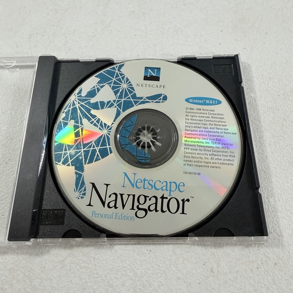 Netscape Navigator Personal Edition Windows 95 3.1 Vintage‎ Software Disc Only